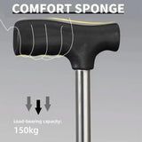 Stainless Steel Walking Stick with Seat Folding Cane Chair for Travel and Outdoor Use - Extra Image