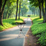 Stainless Steel Walking Stick with Seat Folding Cane Chair for Travel and Outdoor Use - Extra Image