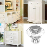 Door Knobs Handles Clear Crystal Diamond Glass Kitchen Cupboard Cabinet Pulls 40MM - Red-10PCS - 45-Degree Angle