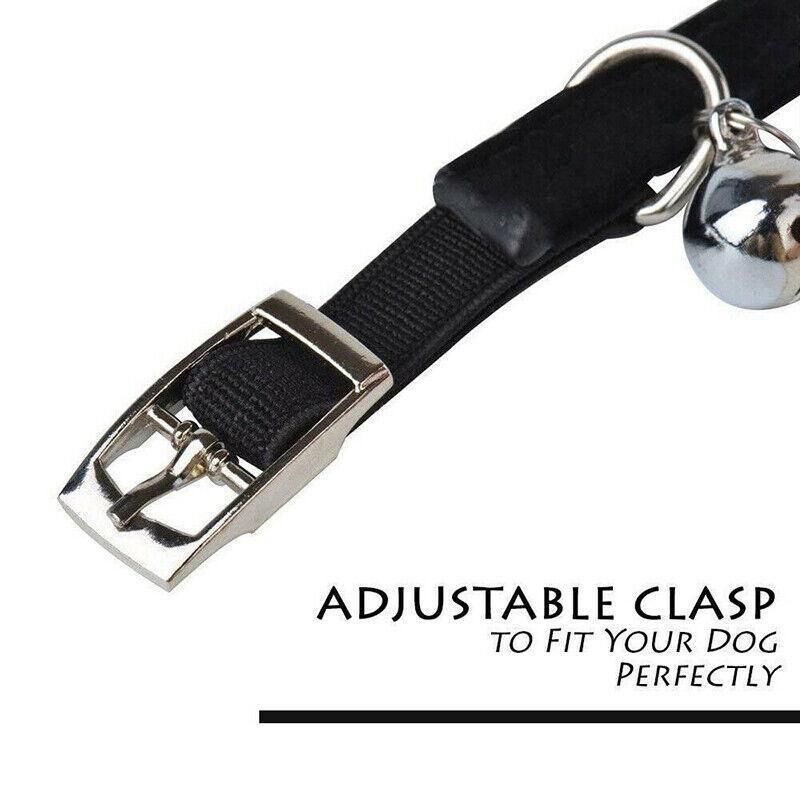 Suede Adjustable Pet Collar with Rhinestone for Cat Puppy 5 Colours Quick Release - Blue