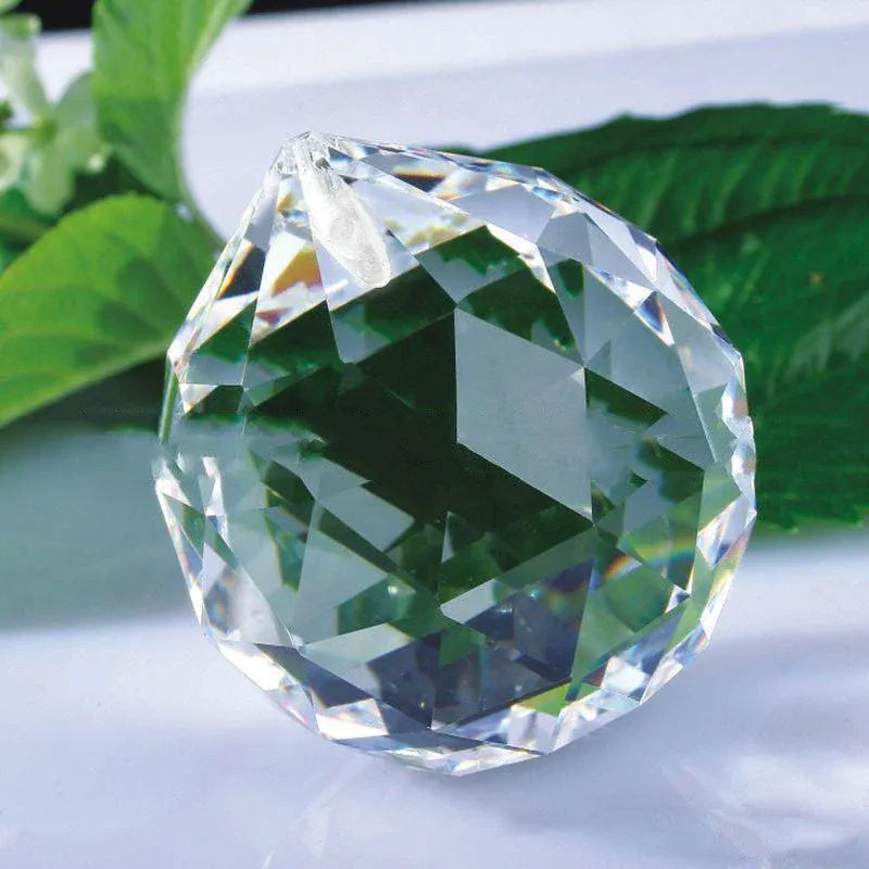 12Pcs 30mm Suncatcher Chandelier Clear Glass Prism Crystal Ball Pendant Set