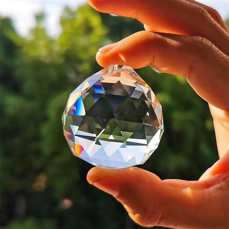12Pcs 30mm Suncatcher Chandelier Clear Glass Prism Crystal Ball Pendant Set