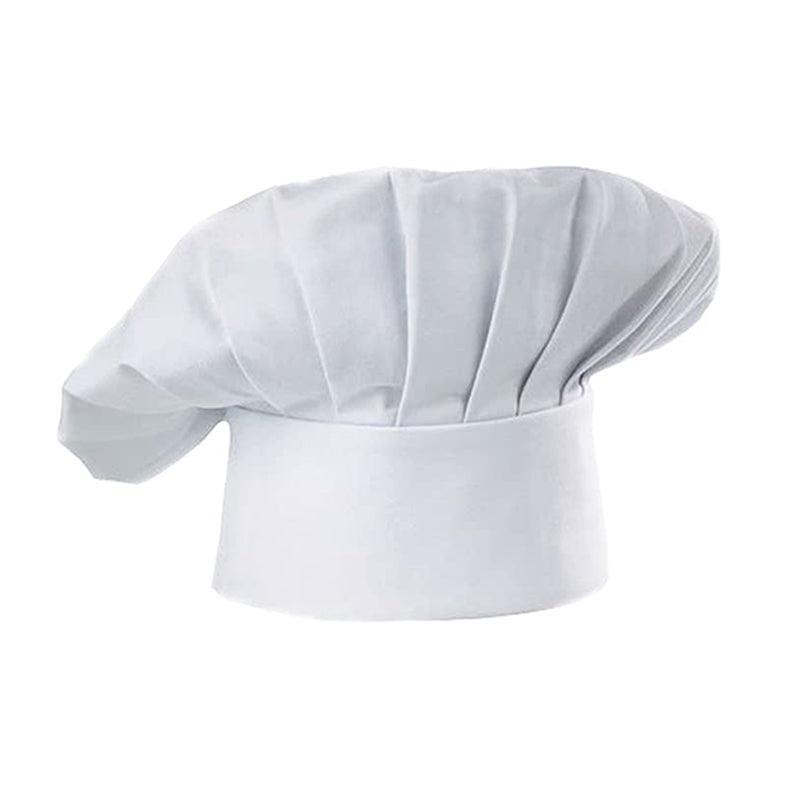 Adjustable Chef Cap with Elastic Band for Kitchen Cooking Baking Catering Use - Black Flatware