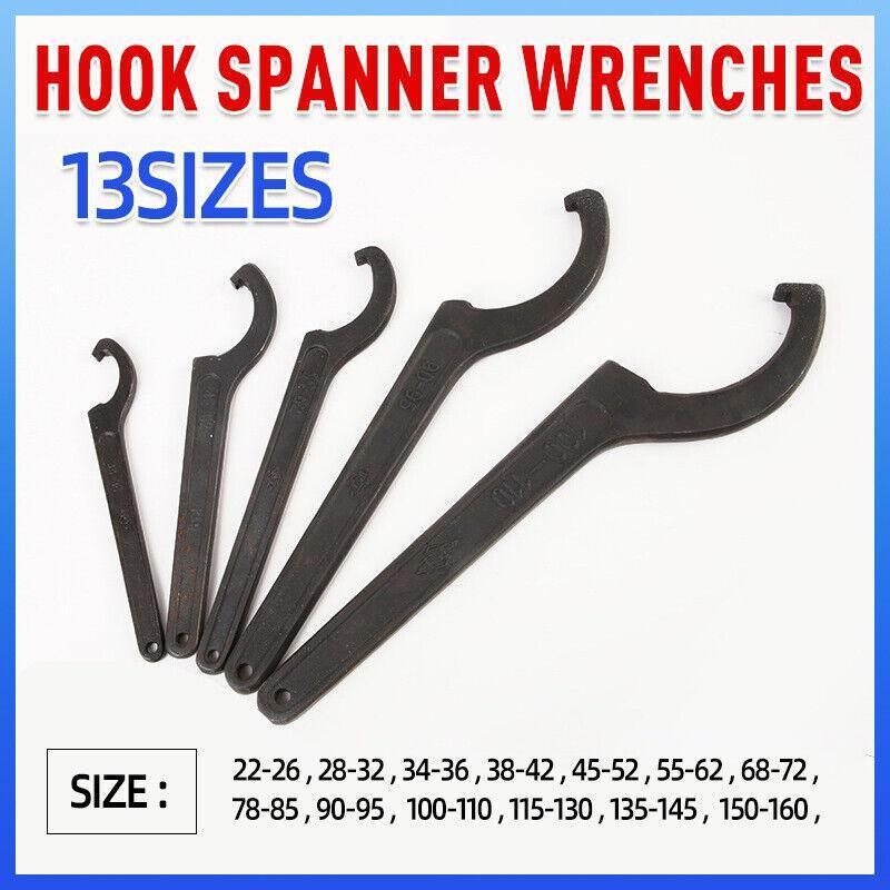 Adjustable C Spanner Hook Wrench Tool for Motorcycle Bike Repair 22 to 160mm - 150-160