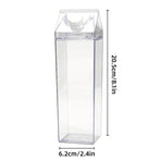 4pcs Large Capacity Square Mug Transparent Plastic Water Juice Drinking Cups