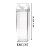 4pcs Large Capacity Square Mug Transparent Plastic Water Juice Drinking Cups - Side View