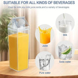 4pcs Large Capacity Square Mug Transparent Plastic Water Juice Drinking Cups - Top-Down View