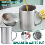 400ml Thickened Double Layer Insulated Stainless Steel Cup Portable Durable