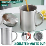 400ml Thickened Double Layer Insulated Stainless Steel Cup Portable Durable