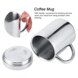 400ml Thickened Double Layer Insulated Stainless Steel Cup Portable Durable - Rear View
