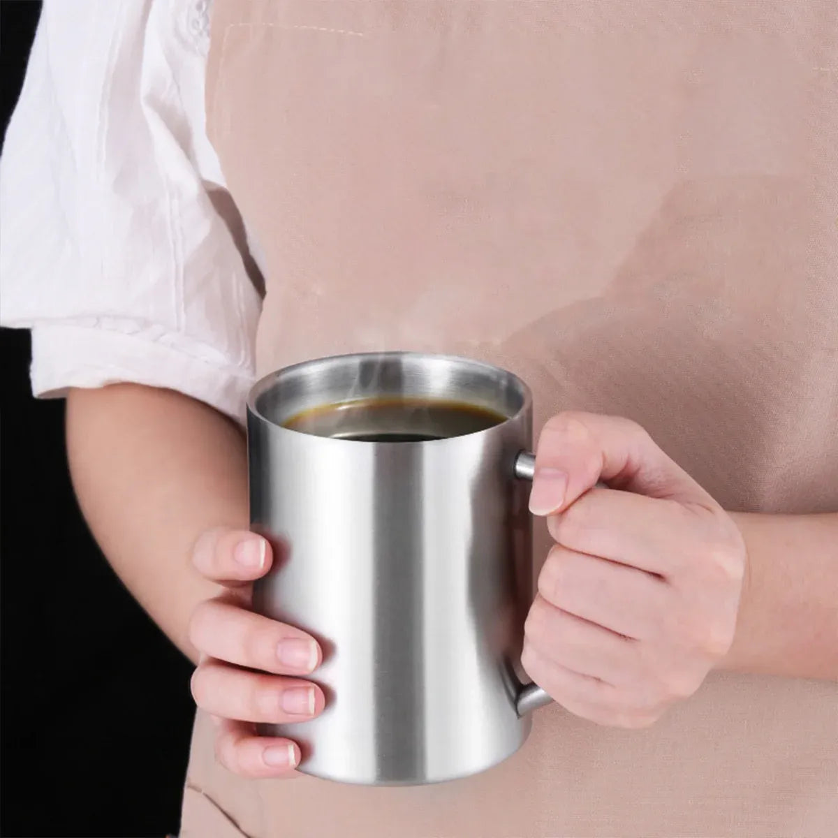 400ml Thickened Double Layer Insulated Stainless Steel Cup Portable Durable