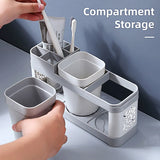 Shelf Cup Set Toothbrush Holder Plastic Stand Storage Racks Toothpaste Bathroom - 45-Degree Angle