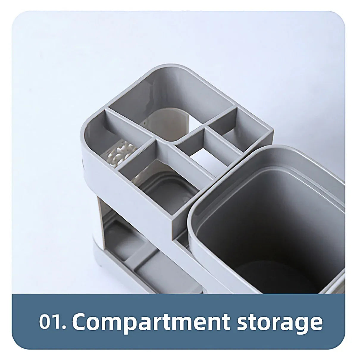 Shelf Cup Set Toothbrush Holder Plastic Stand Storage Racks Toothpaste Bathroom