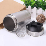 500/750ML Stainless Steel Protein Blender Shaker Cup Bottle Mixed Water Sport - 750ml - Close-Up Angle