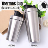 500/750ML Stainless Steel Protein Blender Shaker Cup Bottle Mixed Water Sport - 750ml - Extra Image