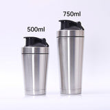 500/750ML Stainless Steel Protein Blender Shaker Cup Bottle Mixed Water Sport - 750ml - Side View