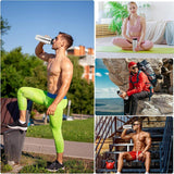 500/750ML Stainless Steel Protein Blender Shaker Cup Bottle Mixed Water Sport - 750ml - Top-Down View