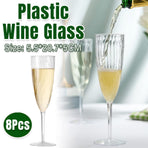 8pcs 180ml Plastic Champagne Glass Tall Wine Glass for Party Wedding Celebration