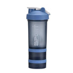 Powder Milkshake Drink Cup Sport Water Bottle 500Ml 3 Tier Protein Shaker Pill - Blue