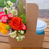 100pcs Kraft Paper Cup Holder Portable Coffee Drink Carrier Reusable Storage - Single Hole Holder - Top-Down View