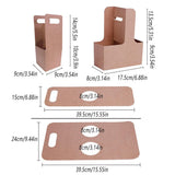 100pcs Kraft Paper Cup Holder Portable Coffee Drink Carrier Reusable Storage - Handheld Single Cup