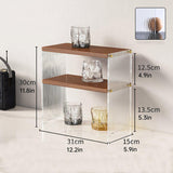 Acrylic Desktop Cup Holder Multi-Purpose Portable Storage Organizer For Home - Brown - Top-Down View