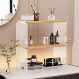 Acrylic Desktop Cup Holder Multi-Purpose Portable Storage Organizer For Home - Brown - 45-Degree Angle