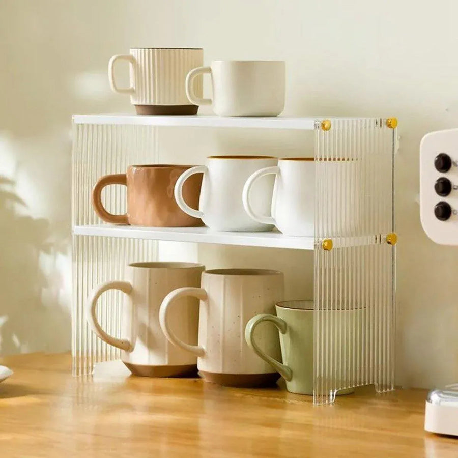 Acrylic Desktop Cup Holder Multi-Purpose Portable Storage Organizer For Home - White