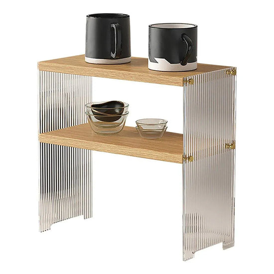 Acrylic Desktop Cup Holder Multi-Purpose Portable Storage Organizer For Home - Wood