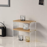 Acrylic Desktop Cup Holder Multi-Purpose Portable Storage Organizer For Home - Wood