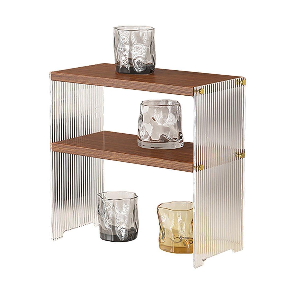 Acrylic Desktop Cup Holder Multi-Purpose Portable Storage Organizer For Home - Wood