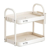 Double Layer Shelf Storage Rack for Water Cups Tea Cups Organizer Kitchen Rack - Front View