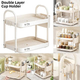 Double Layer Shelf Storage Rack for Water Cups Tea Cups Organizer Kitchen Rack