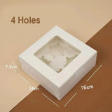 Cupcake Box Cases 1/2/4/8/12 Holes Window Face Cases Party Wedding Muffin Baking - Rear View