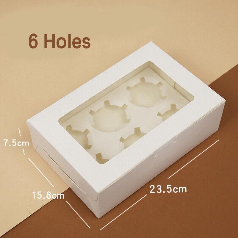 Cupcake Box Cases 1/2/4/8/12 Holes Window Face Cases Party Wedding Muffin Baking