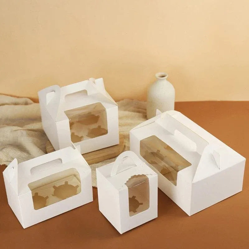 Cupcake Box Cases 1/2/4/8/12 Holes Window Face Cases Party Wedding Muffin Baking