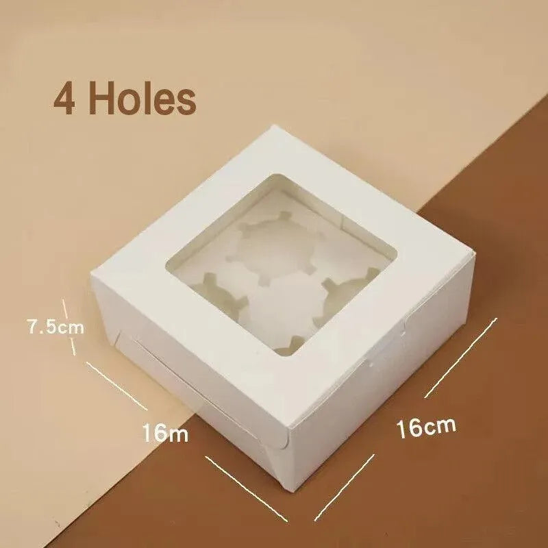 Cupcake Box Cases 1/2/4/8/12 Holes Window Face Cases Party Wedding Muffin Baking