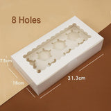 Cupcake Box Cases 1/2/4/8/12 Holes Window Face Cases Party Wedding Muffin Baking - Low Angle