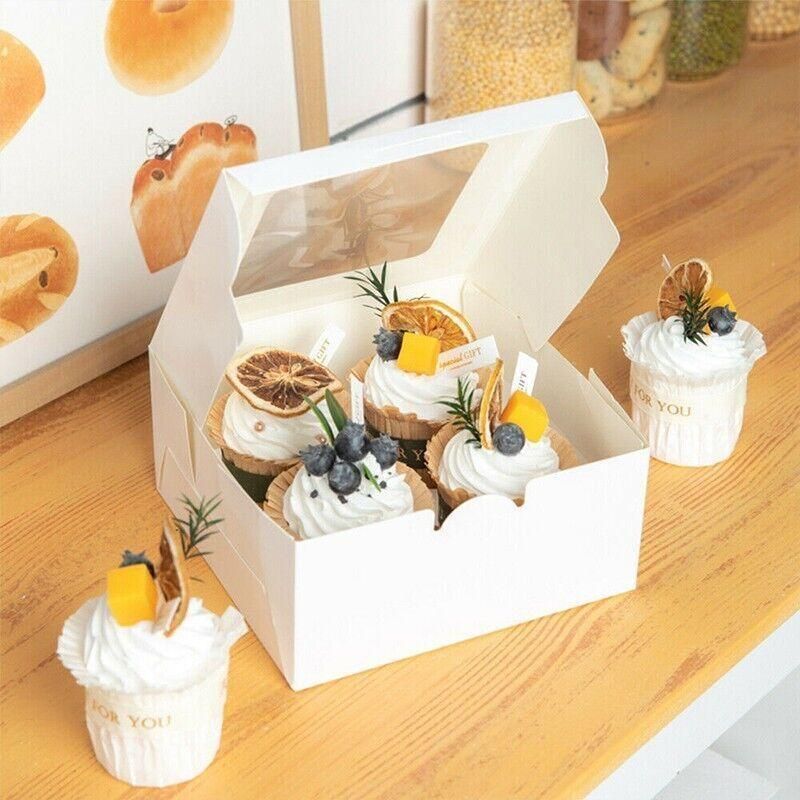 Cupcake Box Cases 1/2/4/8/12 Holes Window Face Cases Party Wedding Muffin Baking