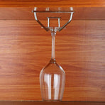 Under Cabinet Wine Glass Holder Rack 1PC Steel Hanging Cup Storage Bar Shelf