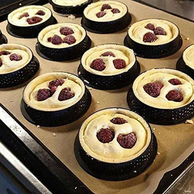 8X Cake Mold Perforated Cutter Round-Shape Mousse Circle Ring Tart Decor Baking