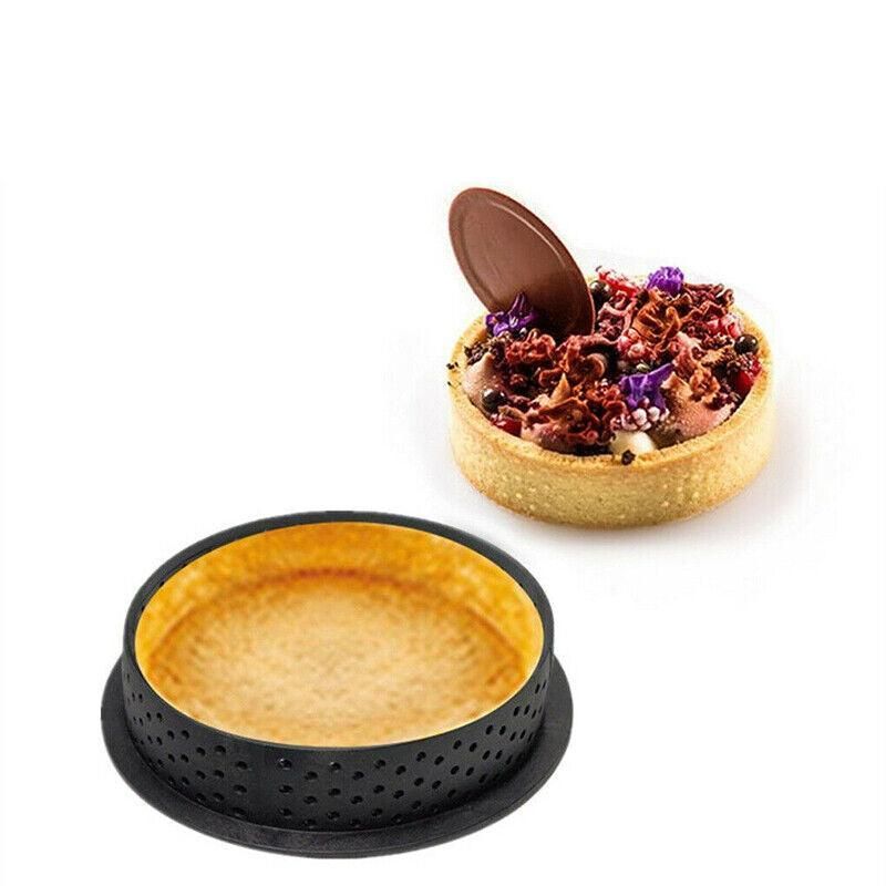 8X Cake Mold Perforated Cutter Round-Shape Mousse Circle Ring Tart Decor Baking