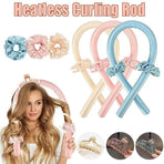 Heatless Curling Rod Headband Silk Curling Ribbon Hair Roller Lazy Curler Sets - 3Pcs/Set A (Pink，No Clip)