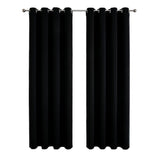 2pcs Semi Blackout Curtain Fabric Solid Colour Home Decor Drapes for Living Room - Red - 132x160cm - Front View