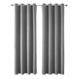 2pcs Semi Blackout Curtain Fabric Solid Colour Home Decor Drapes for Living Room - Red - 132x160cm - Extra Image