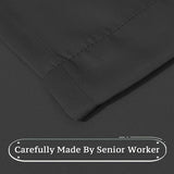 2pcs Semi Blackout Curtain Fabric Solid Colour Home Decor Drapes for Living Room - Black - 132x213cm - Top-Down View