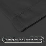 2pcs Semi Blackout Curtain Fabric Solid Colour Home Decor Drapes for Living Room - Black - 132x244cm