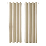 2pcs Semi Blackout Curtain Fabric Solid Colour Home Decor Drapes for Living Room - Black - 132x244cm - Extra Image