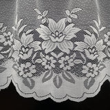 2Pcs/Set White Lace Kitchen Home Window Cafe Curtain W Scallope Edge 160Cm Wide - Top-Down View