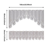 White Lace Window Curtain Short Tier Panel for Kitchen Bathroom - Side View